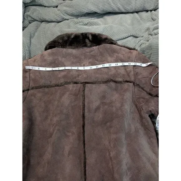 Vintage Brandon Thomas Women's Large 100% Genuine Leather Overcoat Trench Coat - Picture 8 of 8